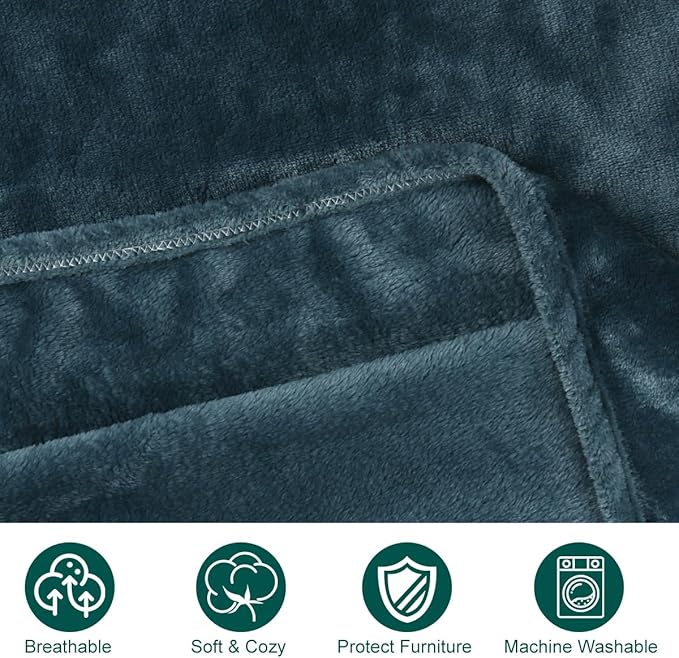 Onarway Dog Blanket Washable for Puppy: 4 Packs Dog Blankets 40_28 - Fluffy Soft Small Throw for Cat Puppy Kitten Dogs - Fleece Pet Blankets for Bed Sofa Car and Indoor - Lake Green and Purple