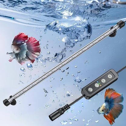 Pawfly 8 W Aquarium LED Light 23 Inch Underwater Fish Tank Light with Timer Auto On/Off Fish Tank Background Light with 8 Lighting Modes Submersible Multi-Colored Tube Light for Decoration