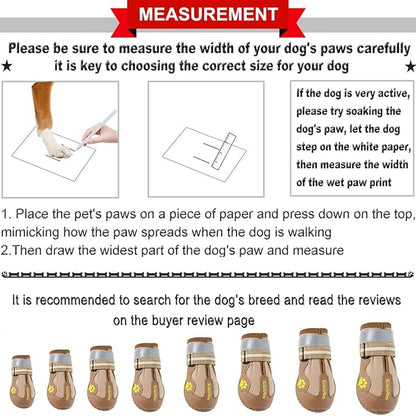 QUMY Dog Shoes for Large Dogs, Medium Dog Boots & Paw Protectors for Winter Snowy Day, Summer Hot Pavement, Water-Resistant in Rainy Weather, Outdoor Walking, Indoor Hardfloors Skid-Resistant Sole