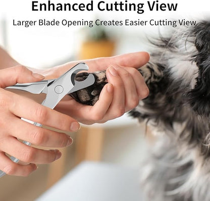 Professional Stainless Steel Dog Nail Clippers & Trimmers with Safety Guard - Heavy Duty Pet Nail Clippers for Large, Medium, Small Dogs & Cats