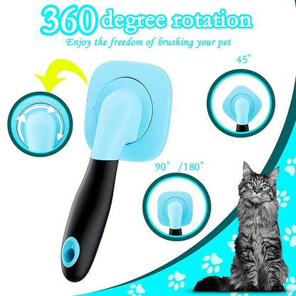 Dog Brush and Cat Brush, Pet Grooming Brush Gently Cleans Pin Brush for Hair Removal Cat and Dog Hair Brush for Small Dogs Yorkshire Terrier Pomeranian Poodle and Cat