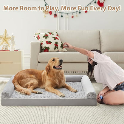 BFPETHOME Dog Beds for Large Dogs, Orthopedic Dog Bed for Medium Large Dogs,Big Waterproof Couch Dog Pet Bed with Removable Washable Cover