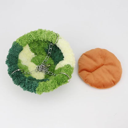 Wontee Bird Nest Bed Parrot Hanging Swing Hammock Bird Cage House for Budgies Parakeets Cockatiels Lovebirds Conures (Green)