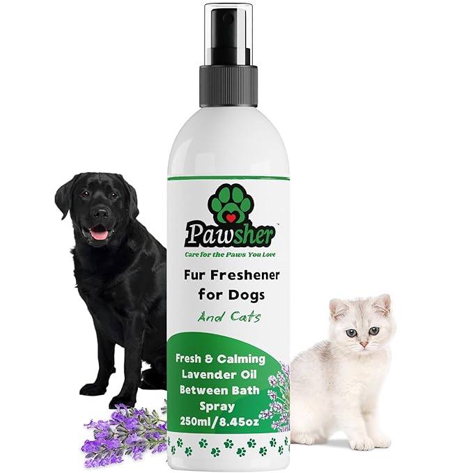Premium Fur Freshener | Dog Spray & Deodorizer Perfume | Refreshing & Calming Lavender Scent for in Between Baths | Odor Eliminating for Dogs & Cats | 8.45 oz