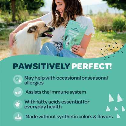 Immunity Boosting Dog Allergy Chews | Delicious and Soothing Hot Spot & Dog Itch Relief Chew for Seasonal Allergy Relief with Probiotics ACV Alaskan Salmon Oil & Colostrum for Dogs | 90 Chews