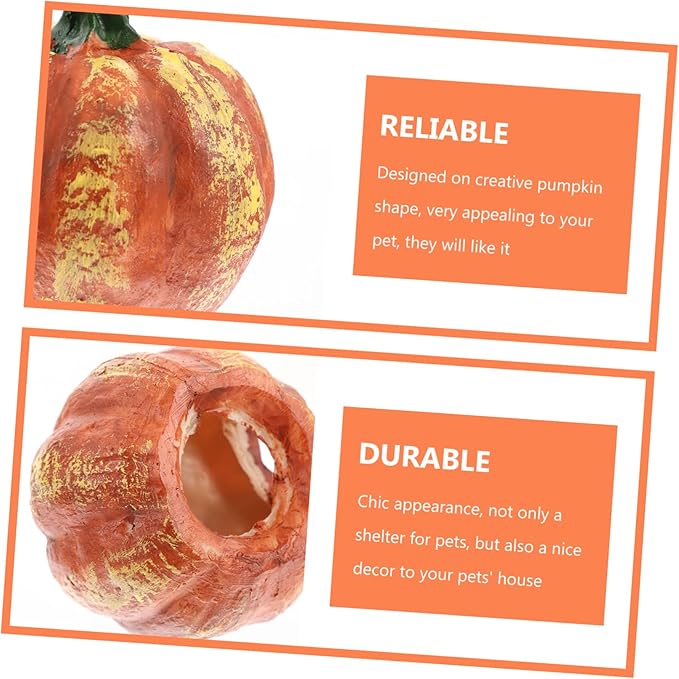 4pcs Pumpkin Shaped Fish Cave Resin Shrimp Cave Decorative Aquarium Cave for Freshwater Marine Aquarium Accessory