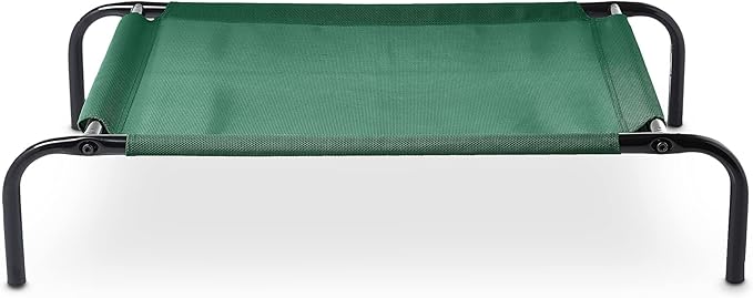 Amazon Basics Cooling Elevated Pet Bed, Small (36 x 22 x 7.5 Inches), Green