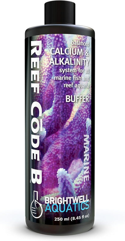 Brightwell Aquatics - Reef Code B - Balanced Calcium & Alkalinity System Water Conditioner - For All Saltwater Marine Fish & Reef Fish Tanks - Aquarium Water Treatments, 8.45 fl oz