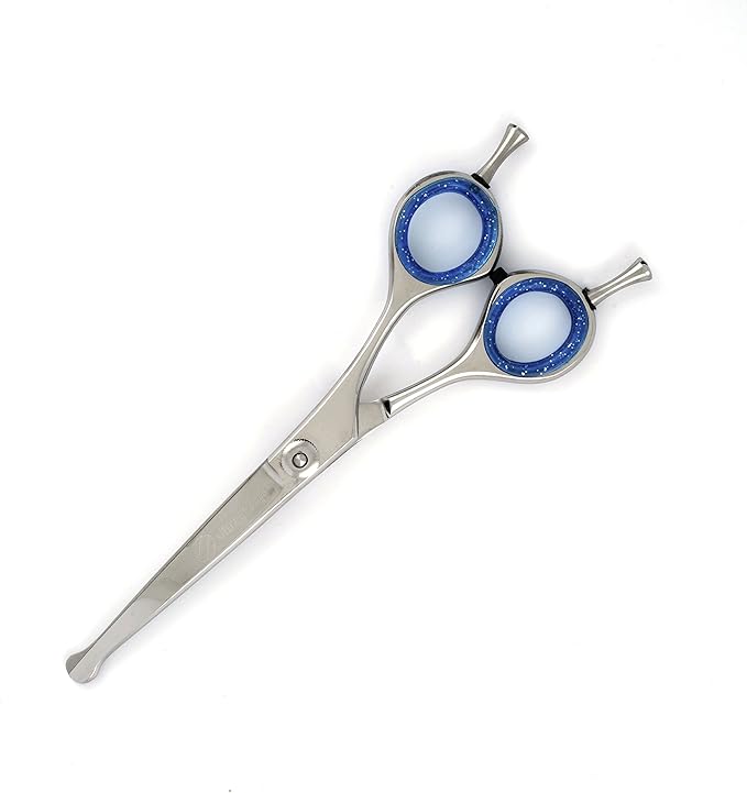 5" Curved Professional Pet Grooming Scissors, Ball Round Tip, Bright Polish Finish