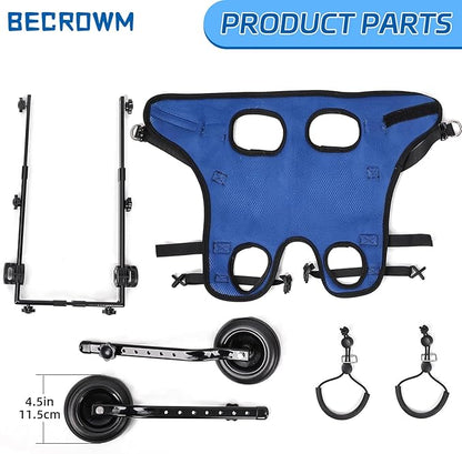 Dog Wheelchair for Back Legs Adjustable Dog Wheelchairs with 2 Wheels Pet Doggy Wheelchairs with Disabled Hind Legs Walking-Dog Leg Brace and Hip Support, Light Weight