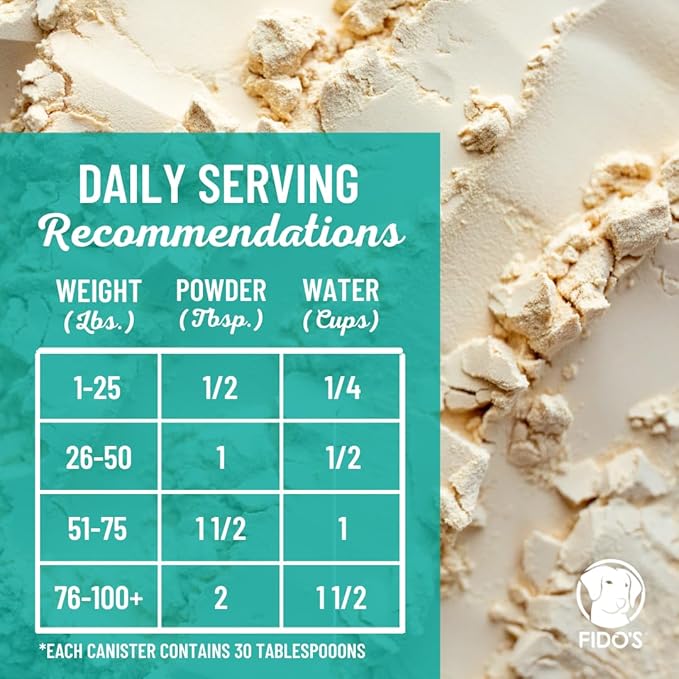 Fido's Mobility Bone Broth for Dogs - Grass-Fed Beef Bone Broth Powder & Organic Herbs - Joint Supplement for Dogs - Dog Food Topper for Dry Food - 60 Scoops