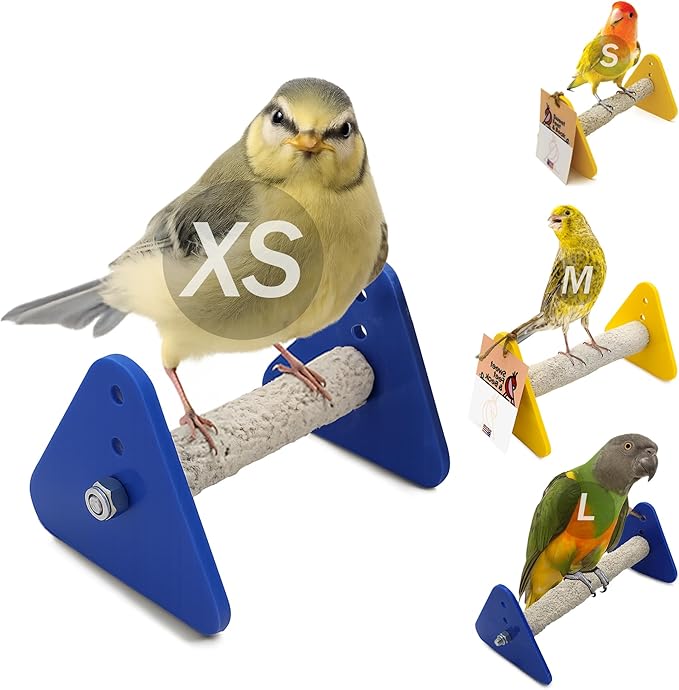 Portable Bird Perch Stand for Small Birds to Keep Nails and Beaks in Top Condition - Safe, Non-Toxic, Easy to Install Cage Accessories