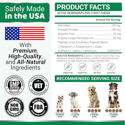 YUMA'S No Poo Chews for Dogs - 170 Count - Coprophagia No Poop Eating Deterrent for Dogs - Stop Eating Poop for Canine - Gut Health - Probiotics & Digestive Enzymes Supplement - Made in USA