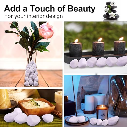 10Ib White River Rocks for Landscaping- High Polished White Pebbles for Plants-Garden Decorative Stones-1-2 Large Plant Rocks,Ideal for Aquarium, Home Decor