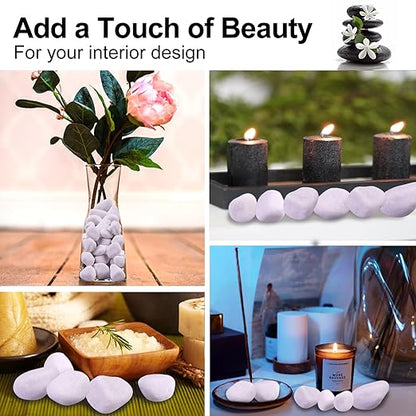 10Ib White River Rocks for Landscaping- High Polished White Pebbles for Plants-Garden Decorative Stones-1-2 Large Plant Rocks,Ideal for Aquarium, Home Decor