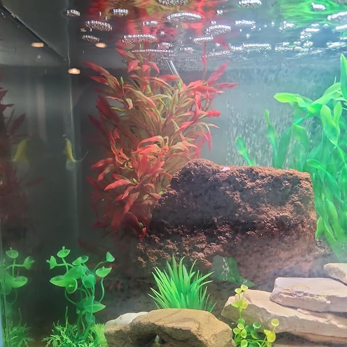 Tfwadmx Large Aquarium Plants 4 Pcs Artificial Water Seaweed for Fish Tank Decor Plastic Plant for Betta Shrimp Red About 12.5 Inch