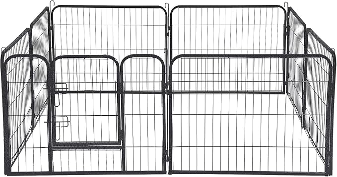 FDW "Pet Playpen 8 Panel 24â€32â€40â€ inch Indoor & Outdoor Folding Metal Exercise Pen & Pet Playpen Puppy Cat Exercise Fence Barrier Playpen Kennel (24"", Hammigrid)