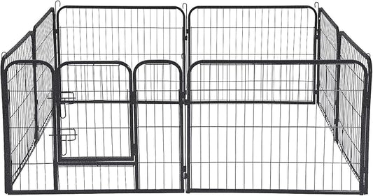 FDW "Pet Playpen 8 Panel 24â€32â€40â€ inch Indoor & Outdoor Folding Metal Exercise Pen & Pet Playpen Puppy Cat Exercise Fence Barrier Playpen Kennel (24"", Hammigrid)