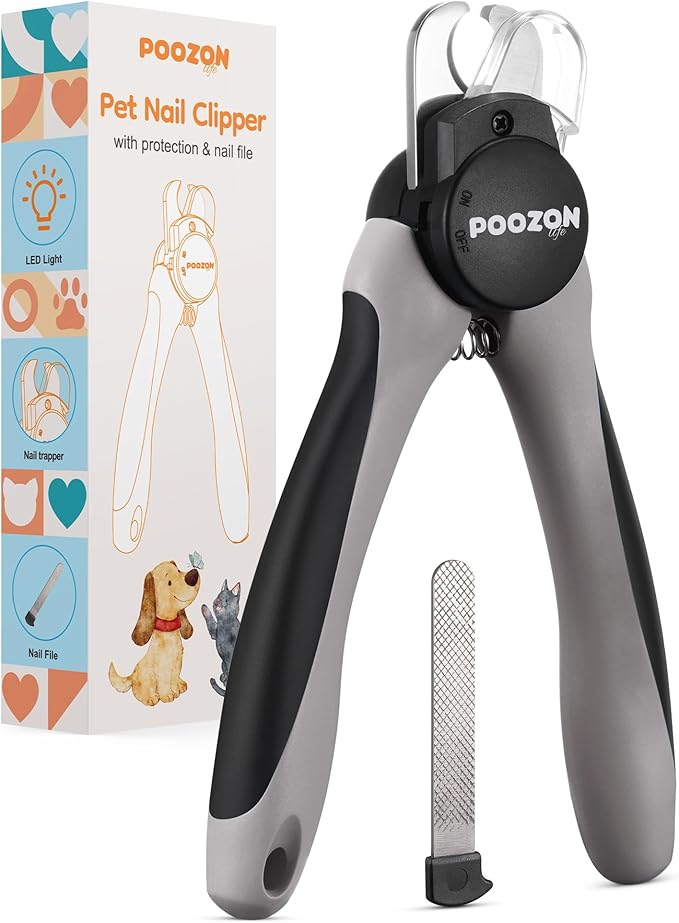 Dog Nail Clipper with Light, Illuminates Nail Clipper Kit or Bloodline for Safe, Easy Trimmers, Extra Sharp for Thick Nails, Quick Sensor, Avoid Over Cutting Toenail, for Cats & Dogs