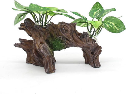 Aquarium Decor Ornaments Artifical Driftwood Cave Fish Tank Decorations Silk Aquarium Plants for Betta Fish Tank Accessories