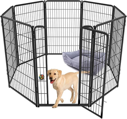 FXW Homeplus Dog Playpen for Indoor Use - Stress-Free and Safe Play, Heavy Duty 45 Inch 8 Panels Dog Pen for Large Dogs, Black_atented