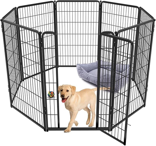 FXW Homeplus Dog Playpen for Indoor Use - Stress-Free and Safe Play, Heavy Duty 45 Inch 8 Panels Dog Pen for Large Dogs, Black_atented
