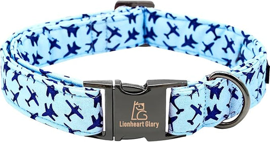 Lionheart glory Dog Collar, Blue Dog Collar Boy Dog Collars Heavy Duty Adjustable Collar for Medium Dogs Pet Gift