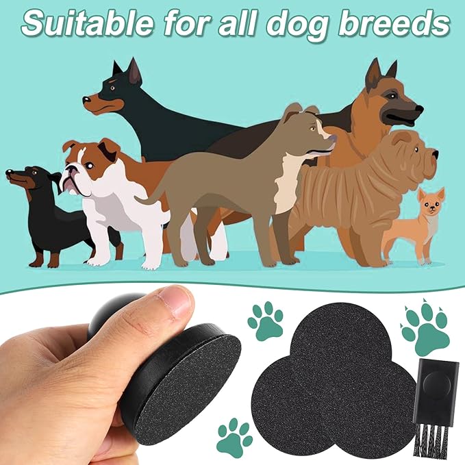 Dog Nail File, Wooden Dog Nail Scraper Dog Scratch Pad with 7pcs Replaceable Sandpaper & Cleaning Brush Stress Free Dog Nails Clipper Grinder Board Trimmer for Pets Dogs Cats(Black)