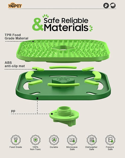 HOPET Licking Mat for Dogs Crate, Interactive Large 7.1" Size Lick Mats for Boredom Relief & Anxiety Reduction, Soft & Safe Peanut Butter Lick Pad for Training(Square-Shaped)