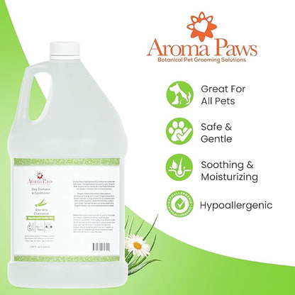 Dog Shampoo and Conditioner - Tearless Dog Shampoo for Cleansing, Grooming, and Conditioning Sensitive Skin - Moisturizing Shampoo for Dogs and Puppies - Fragrance-Free, 1 Gallon