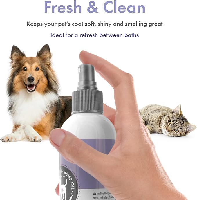 Petkin Hemp Fragrance for Dogs and Cats - with Hemp Oil & Calming Lavender Extract, 8 oz - Soothes, Calms & Conditions - Keeps Pet Smelling Great - for Home, Travel & Use on Pet Bedding