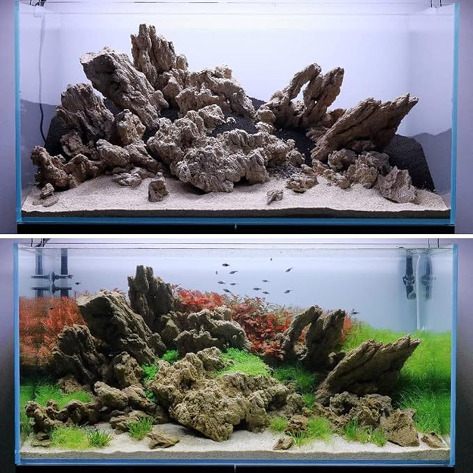 SubstrateSource Natural Stone for Aquarium, Terrarium, Paludarium, Reptile Enclosures - Set of Decorative Rocks for Landcapes, Aquascaping, Fish Tank Decor (Mountain Stone Stone, 20 Pounds, 3-10")