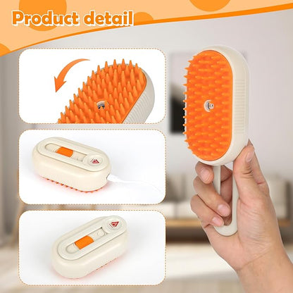 5 in 1 Pet, Cat Grooming & Massage Brush/Comb - Vapour Technology- Rechargeable, Reduce Shedding, Prevent Matting, Enhance hygiene & Bonding, Estblish Best connection with Pet (Snow)