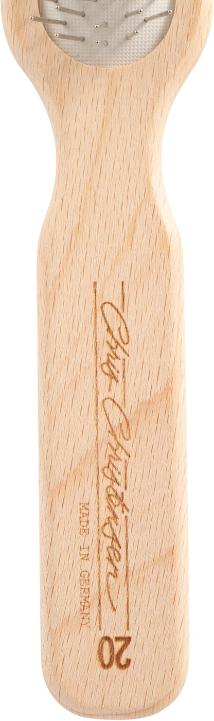 Chris Christensen 20 mm Oblong Pin Dog Brush, Original Series, Groom Like a Professional, Stainless Steel Pins, Lightweight Beech Wood Body, Ground and Polished Tips