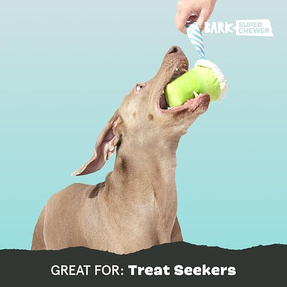 Barkbox Get Ripped Margrrrita Super Chewer Tough Dog Chew Toy for Aggressive Chewers, Plush Cover with Rubber Core - 2 Toys in 1  Two Layer Treat Dispensing Dog Toy for Large Dogs