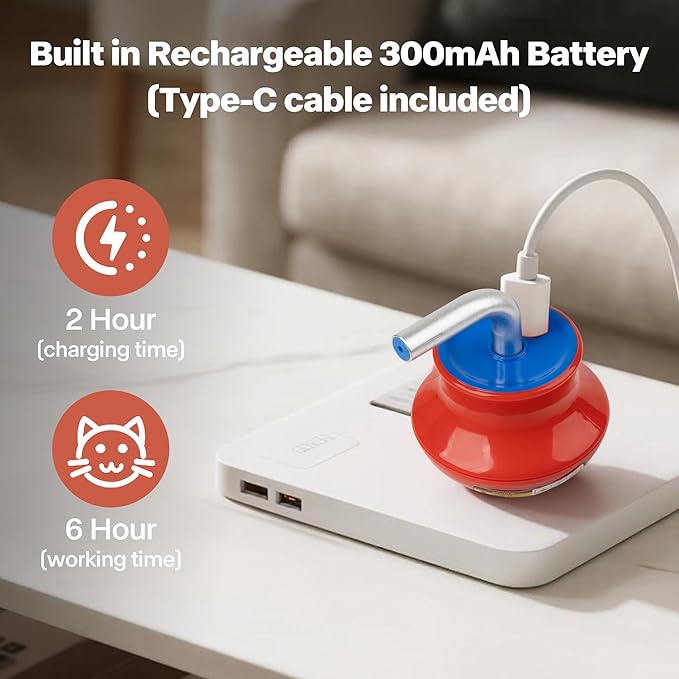 Pet Prime Cat Stimulation Toys for Indoor Cats Automatic 360° Random Rotation Cat Laser Toy Rechargeable Interactive Cat Toy for Bored Indoor