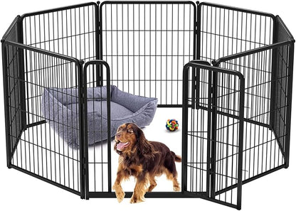 FXW Homeplus Dog Playpen for Indoor Use - Stress-Free and Safe Play, Heavy Duty 32 Inch 8 Panels Dog Pen for Puppies, Small and Medium Dogs, Black_atented