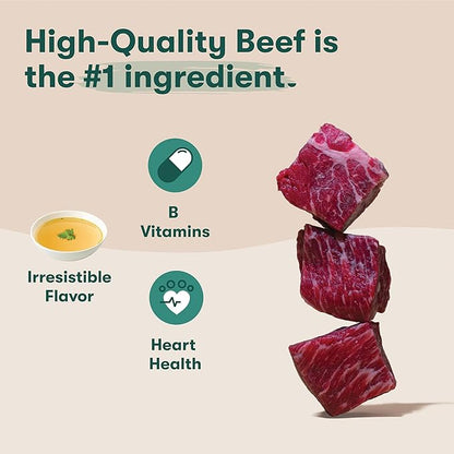 Jinx Premium Wet Dog Food Cans - Beef Pate - Grain-Free Canned Dog Food Pate & Topper with Real Ingredients & No Fillers - All Life Stages, Breeds & Sizes - 12-Pack, 13 Oz