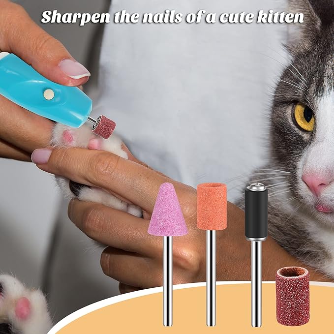 Kajaia 96 Pcs Dog Nail Grinder Replacement Kit Sanding Drum Set with Grit Sanding Bands Pet Smoother Claw Care Pet Nail Grinder Dog Claw Trimmer Grooming Tool Supplies (100 Grit)