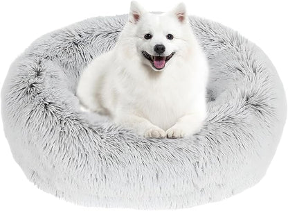 JOLLYVOGUE Dog Beds, Calming Large Dog Bed, Anti-Anxiety Dog Beds Large Sized Dog, Fluffy Donut Dog Bed, Cozy Dog Cat Cushion Bed for Medium Large Dogs (27"/30"/36")