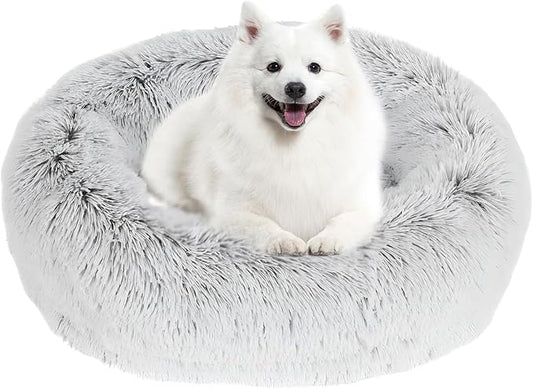 JOLLYVOGUE Dog Beds, Calming Large Dog Bed, Anti-Anxiety Dog Beds Large Sized Dog, Fluffy Donut Dog Bed, Cozy Dog Cat Cushion Bed for Medium Large Dogs (27"/30"/36")