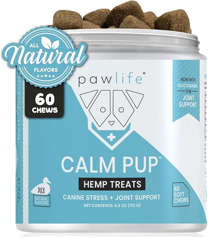 Hemp Dog Calming Chews - Anxiety Relief Treats, 60 Calming Treats for Dogs, Organic Calm Pup Dog Anxiety Relief, Calming Care for Dogs (Duck Flavor)