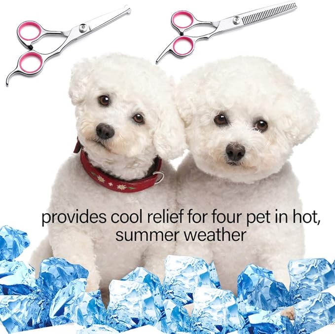 Dog Grooming Scissors kit with Safety Round End, Pet Grooming Trimmer Set with Blunt Tip-Thinning, Straight, Curved Shears tool with Comb, Nail Cliper and Nail File for Long Short Fur of Cat and Puppy