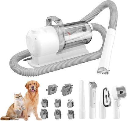 Dog Hair Vacuum & Grooming Kit, 2L Large Capacity for Shedding Grooming Hair, Grooming Kit Including 12 Tools for Dog Dogs Cats and Other Animals