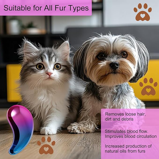 Puppy Brush, Soft Dog Brush for Grooming, Puppy Hair Remover Brush Comb, Grooming Tool for Poodles,Teddy, Yorkies, Maltese, Shih Tzu, Chihuahua, Gradient color