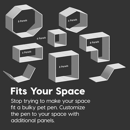 IRIS USA Puppy Playpen Dog Playpen Fence Enclosure with Dog Gate Door - Indoor Pet Playpen - 4 or 8 Panel