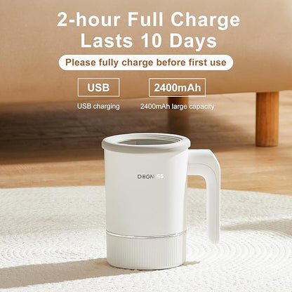 DOGNESS Automatic Dog Paw Cleaner, Rechargeable Paw Washer for Dogs Portable Electric Paw Cleaner Cup for Medium to Large Dogs (White)