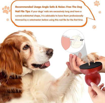 Dog Nail File Dog Scratch Board for Nails Wooden Handicraft Cat Dog Nail Scratch Pad with 4 Pcs Replaceable Sandpaper Dog Trainning Accessories Stress Free Nail Filing for Dogs(Chocolate)