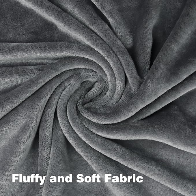 Onarway Dog Blanket Washable for Bed: 2 Packs Dog Blankets 59”x47” - Fluffy Soft Large Throw for Cat Puppy Kitten Dogs - Fleece Pet Blankets for Crate Couch Car and Indoor - Grey