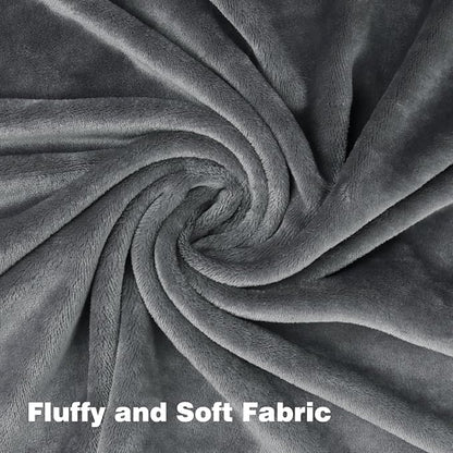 Onarway Dog Blanket Washable for Bed: 2 Packs Dog Blankets 59”x47” - Fluffy Soft Large Throw for Cat Puppy Kitten Dogs - Fleece Pet Blankets for Crate Couch Car and Indoor - Grey